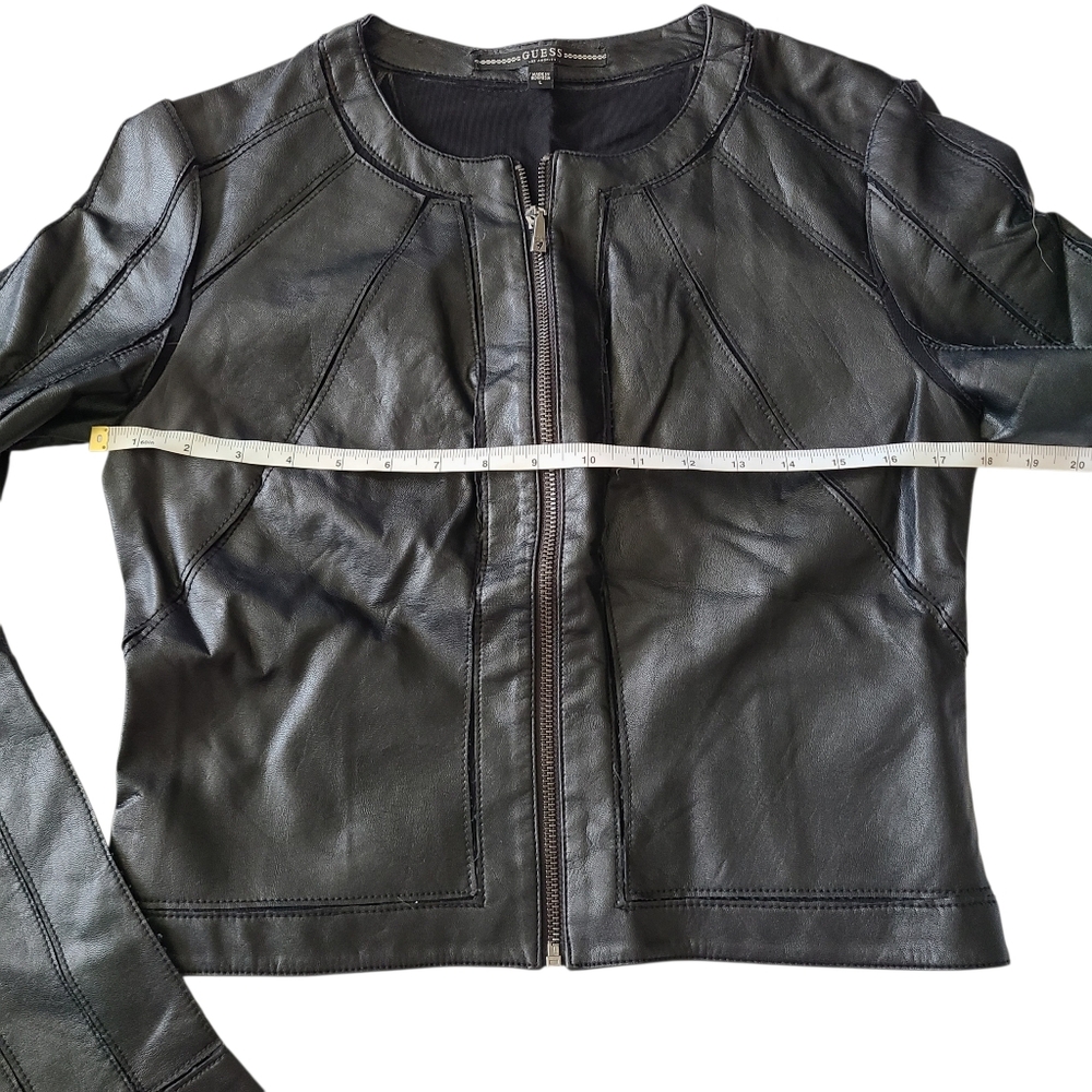 GUESS | FAUX LEATHER |MOTO JACKET | SIZE LARGE - Picture 6 of 11